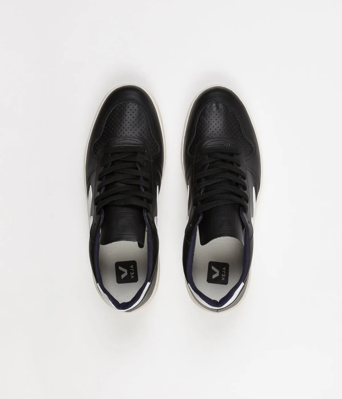 Veja V-10 Leather Shoes - Black / White