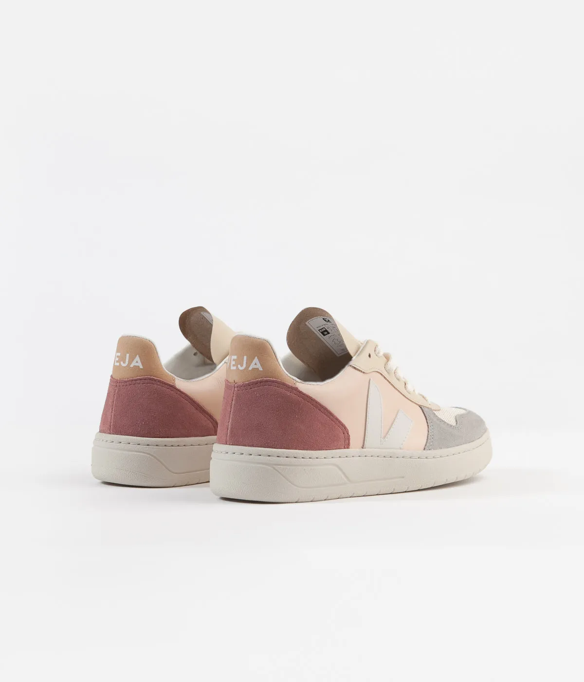 Veja Womens V-10 Leather Shoes - Multicolour / Nude