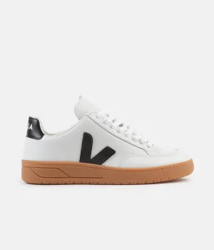 Veja Womens V-12 Leather Shoes - Extra White / Black / Natural