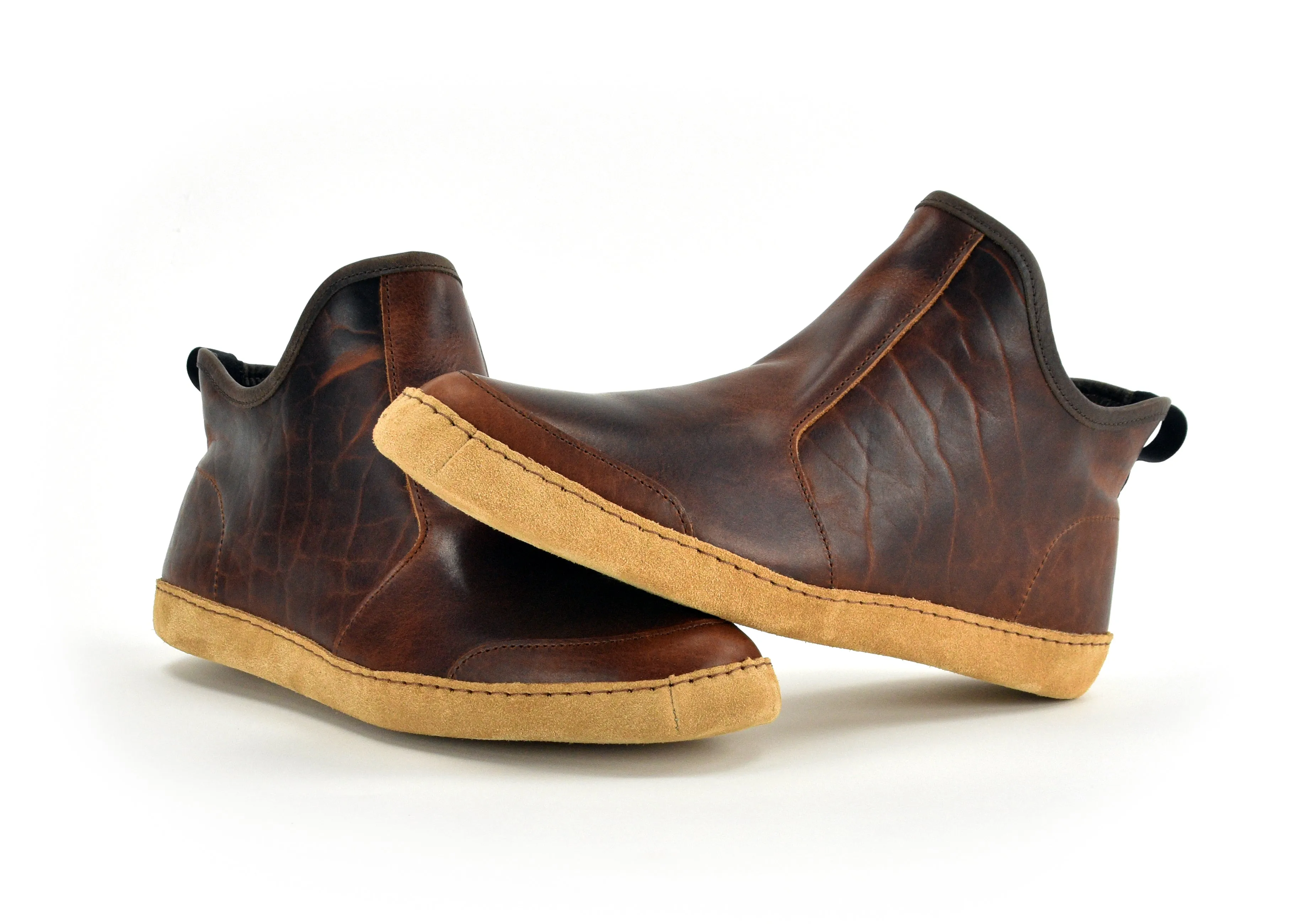 Vermont House Shoes®: Hi-Top - Tobacco Bison