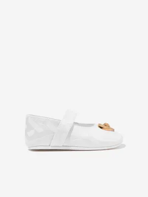 Versace Baby Girls Leather Shoes in White