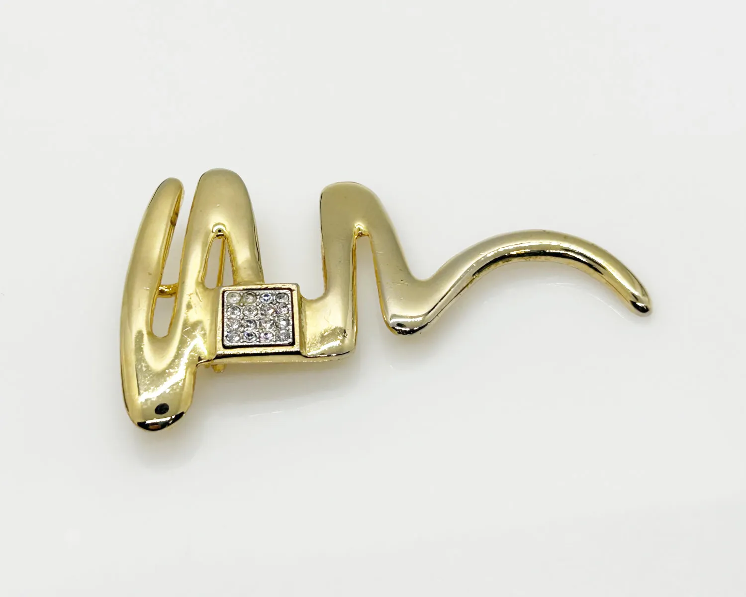 Vintage Park Lane Squiggle Brooch/Pendant With Sparkling Accents