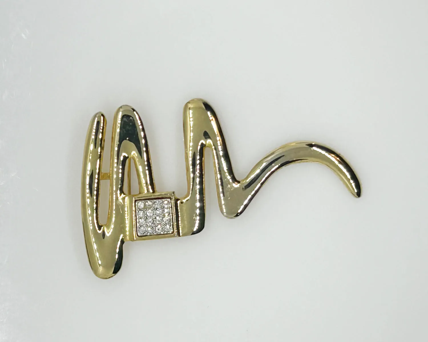 Vintage Park Lane Squiggle Brooch/Pendant With Sparkling Accents