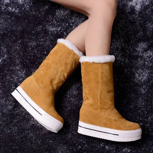 Wedges Warm Fur Med-calf Snow Boots