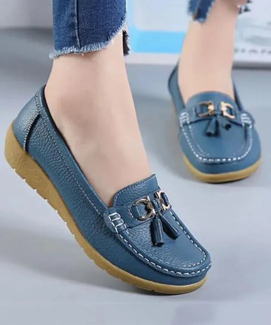 White Casual Splicing Comfortable Loafer Shoes UU006