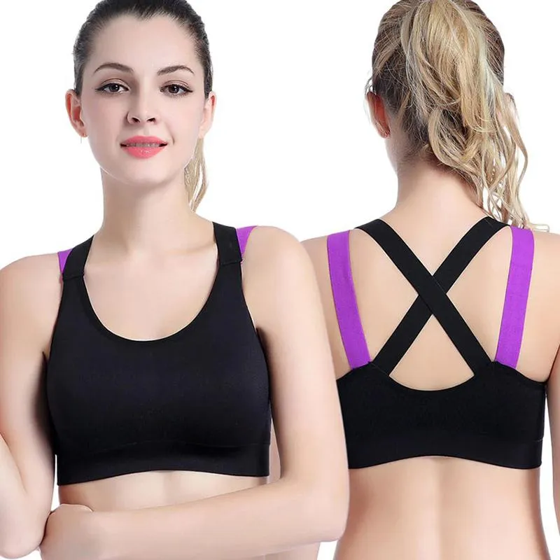 Wireless and Padded Cross Straps Sportwear Bra