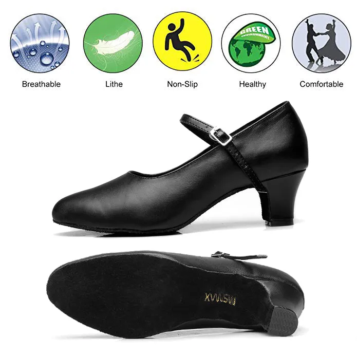 Women's Black Pump Dance Shoes Latin Salsa Tango Practice Ballroom Party Performance Shoe