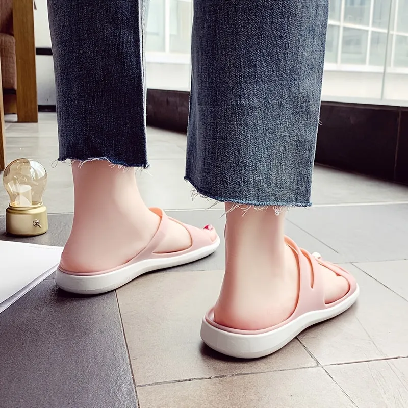 Women's Cut Out Open Toe Sandals Round Toe Anti-slip House Slippers