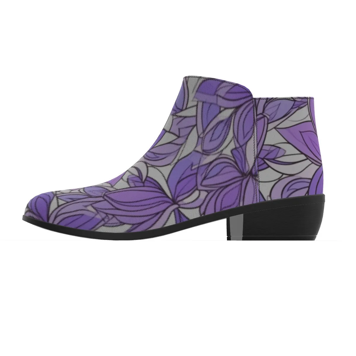 Women's Fashion Boots purple flower print