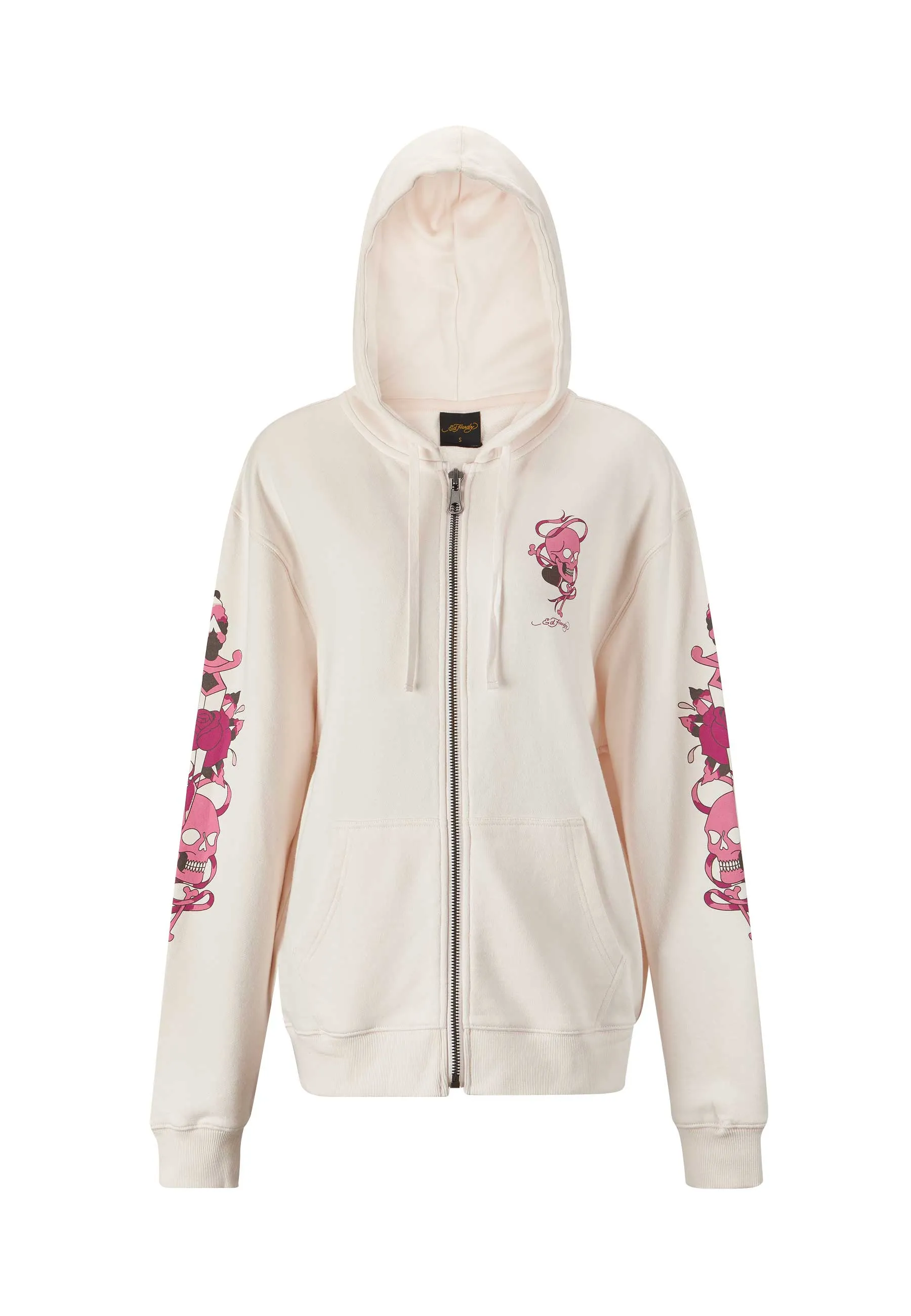 Womens Love Wrapped Zip Through Hoodie - Pink