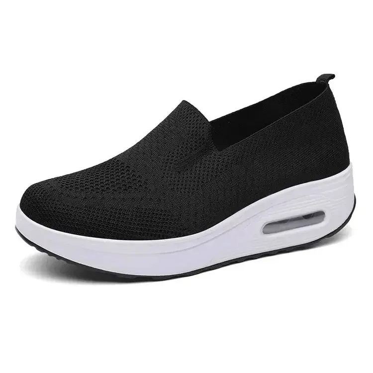 Women’s Slip-On Walking Tennis Shoes  Lightweight Air Cushion Mesh Sneakers