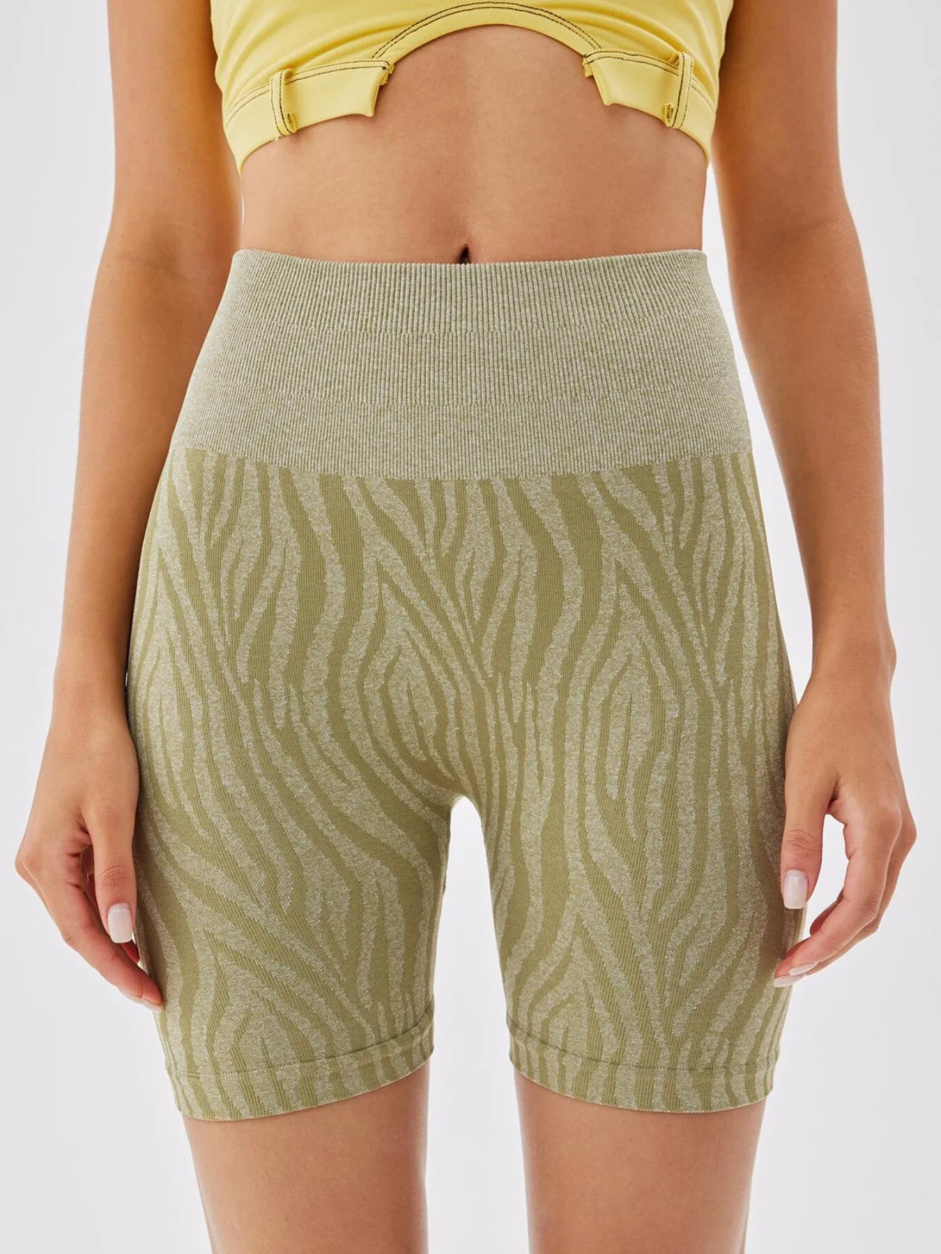 Zebra Stripes High Waist Sports Shorts