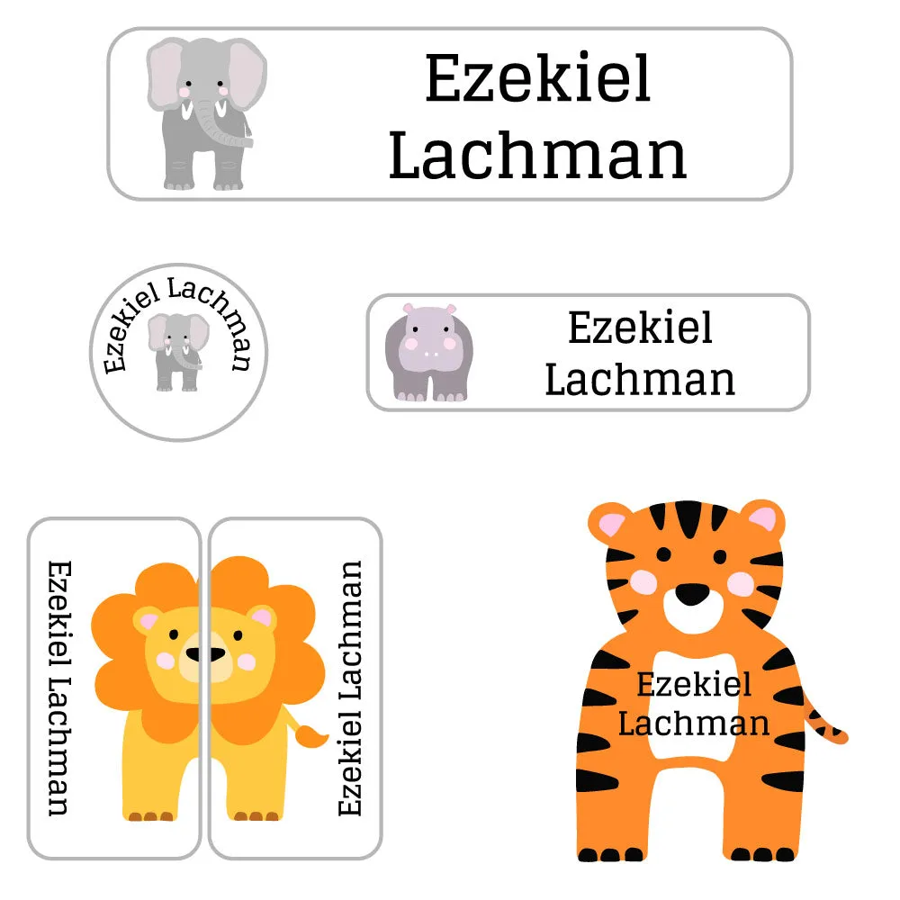 Zoo Animals Daycare Labels Pack